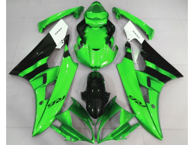 Glänzend Grün & Schwarz 2006-2007 Yamaha R6 Motorrad Verkleidung Glänzend Grün & Schwarz 2006-2007 Yamaha R6 Motorrad Verkleidung