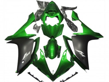 Glänzend Grün & Schwarz 2007-2008 Yamaha R1 Motorrad Verkleidung