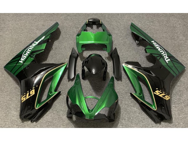 Glänzend Grün & Schwarz 2009-2012 Triumph Daytona 675 Motorrad Verkleidung Glänzend Grün & Schwarz 2009-2012 Triumph Daytona 675 Motorrad Verkleidung