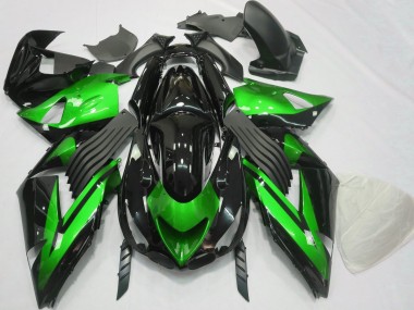 Glänzend Grün & Schwarz Schlicht 2006-2011 Kawasaki ZX14R Motorrad Verkleidung