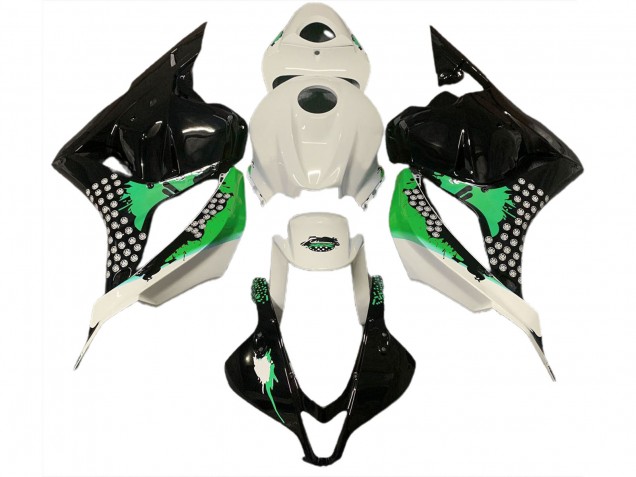 Glänzend Weiß & Grün Verspritzt 2009-2012 Honda CBR600RR Motorrad Verkleidung Glänzend Weiß & Grün Verspritzt 2009-2012 Honda CBR600RR Motorrad Verkleidung