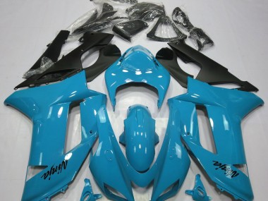 Glänzend Hellblau 2007-2008 Kawasaki ZX6R Motorrad Verkleidung