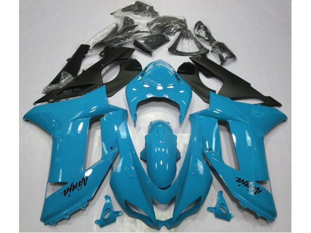 Glänzend Hellblau 2007-2008 Kawasaki ZX6R Motorrad Verkleidung Glänzend Hellblau 2007-2008 Kawasaki ZX6R Motorrad Verkleidung