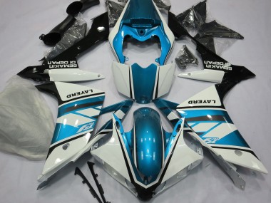 Glänzend Weiß & Hellblau 2007-2008 Yamaha R1 Motorrad Verkleidung
