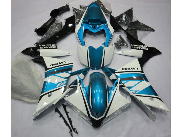 Glänzend Weiß & Hellblau 2007-2008 Yamaha R1 Motorrad Verkleidung Glänzend Weiß & Hellblau 2007-2008 Yamaha R1 Motorrad Verkleidung