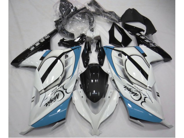 Glänzend Weiß & Hellblau 2013-2018 Kawasaki Ninja 300 Motorrad Verkleidung Glänzend Weiß & Hellblau 2013-2018 Kawasaki Ninja 300 Motorrad Verkleidung