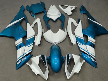 Glänzend Weiß & Hellblau OEM-Stil 2008-2016 Yamaha R6 Motorrad Verkleidung