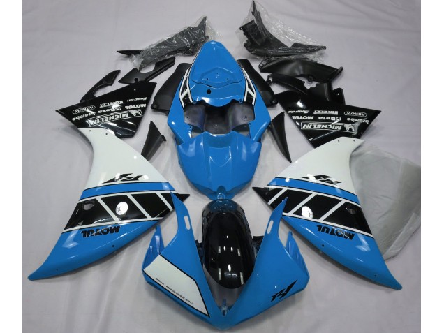 Glänzend Hellblau Weiß & Schwarz 2012-2014 Yamaha R1 Motorrad Verkleidung Glänzend Hellblau Weiß & Schwarz 2012-2014 Yamaha R1 Motorrad Verkleidung