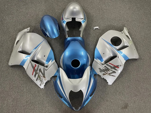 Glänzend Hellblau & Silber 1997-2007 Suzuki GSXR 1300 Motorrad Verkleidung Glänzend Hellblau & Silber 1997-2007 Suzuki GSXR 1300 Motorrad Verkleidung