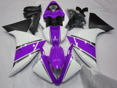 Glänzend Weiß & Lila 2009-2011 Yamaha R1 Motorrad Verkleidung