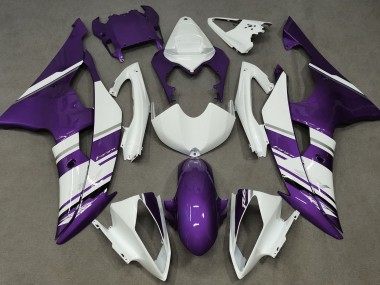 Glänzend Weiß & Lila OEM-Stil 2008-2016 Yamaha R6 Motorrad Verkleidung
