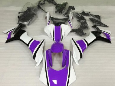 Glänzend Weiß Lila & Schwarz 2015-2019 Yamaha R1 Motorrad Verkleidung