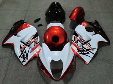 Glänzend Weiß & Orange 1997-2007 Suzuki GSXR 1300 Motorrad Verkleidung