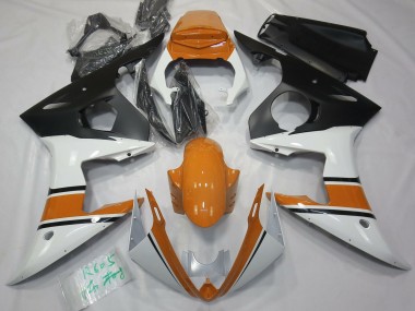 Glänzend Weiß & Orange 2003-2004 Yamaha R6 Motorrad Verkleidung