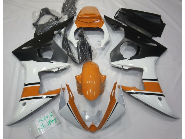 Glänzend Weiß & Orange 2003-2004 Yamaha R6 Motorrad Verkleidung