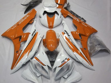 Glänzend Weiß & Orange 2006-2007 Yamaha R6 Motorrad Verkleidung