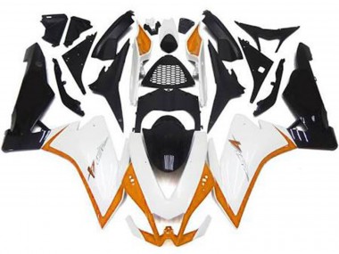 Glänzend Weiß & Orange 2010-2015 Aprilia RSV4 1000 Motorrad Verkleidung