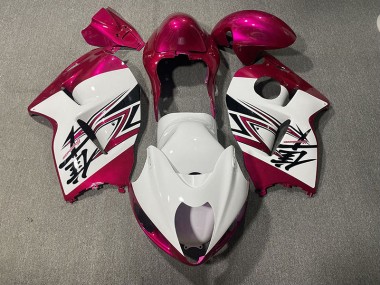 Glänzend Weiß & Pink 1997-2007 Suzuki GSXR 1300 Motorrad Verkleidung