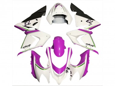 Glänzend Weiß & Pink 2004-2005 Kawasaki ZX10R Motorrad Verkleidung