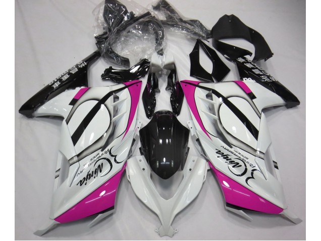 Glänzend Weiß & Pink 2013-2018 Kawasaki Ninja 300 Motorrad Verkleidung Glänzend Weiß & Pink 2013-2018 Kawasaki Ninja 300 Motorrad Verkleidung