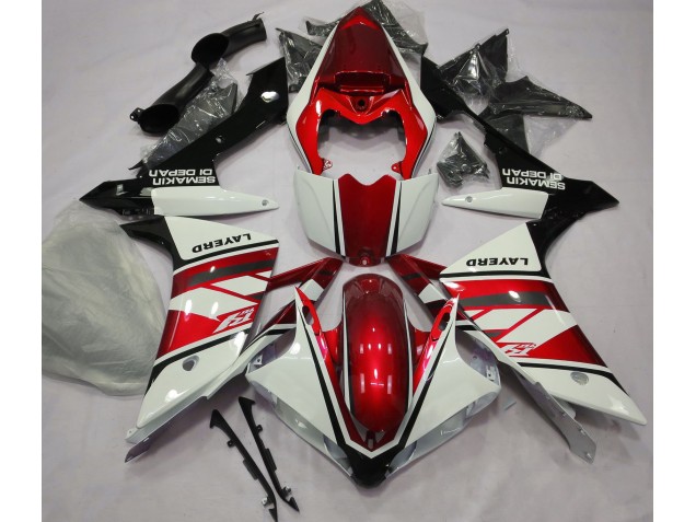 Glänzend Weiß & Rot 2007-2008 Yamaha R1 Motorrad Verkleidung Glänzend Weiß & Rot 2007-2008 Yamaha R1 Motorrad Verkleidung