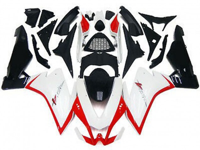 Glänzend Weiß & Rot 2010-2015 Aprilia RSV4 1000 Motorrad Verkleidung Glänzend Weiß & Rot 2010-2015 Aprilia RSV4 1000 Motorrad Verkleidung