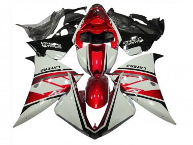 Glänzend Weiß & Rot 2012-2014 Yamaha R1 Motorrad Verkleidung