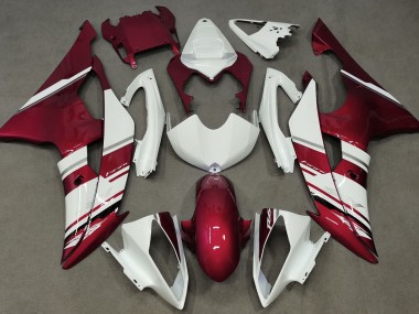 Glänzend Weiß & Rot OEM-Stil 2008-2016 Yamaha R6 Motorrad Verkleidung