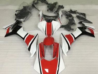 Glänzend Weiß Rot & Schwarz 2015-2019 Yamaha R1 Motorrad Verkleidung