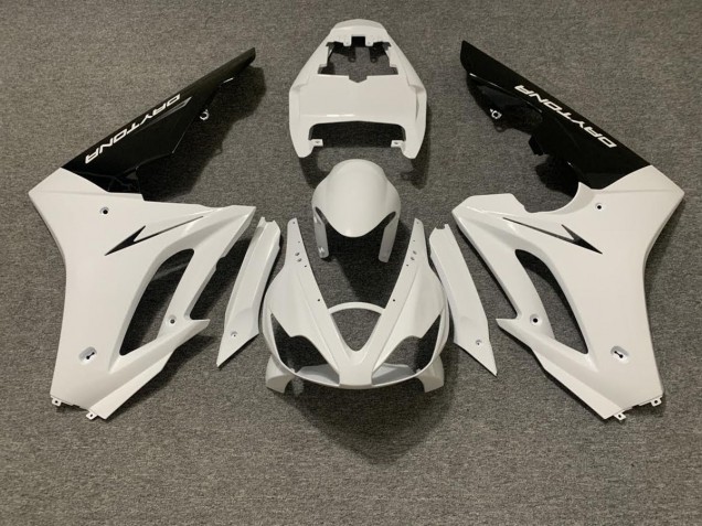 Glänzend Weiß & Schwarz 2006-2008 Triumph Daytona 675 Motorrad Verkleidung Glänzend Weiß & Schwarz 2006-2008 Triumph Daytona 675 Motorrad Verkleidung
