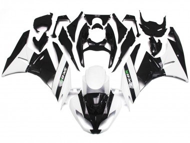 Glänzend Weiß & Schwarz 2009-2012 Kawasaki ZX6R Motorrad Verkleidung
