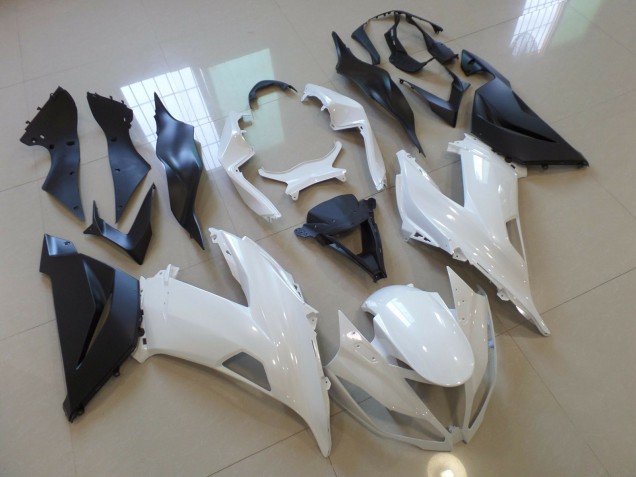 Glänzend Weiß Schwarz 2013-2018 Kawasaki ZX6R Motorrad Verkleidung Glänzend Weiß Schwarz 2013-2018 Kawasaki ZX6R Motorrad Verkleidung
