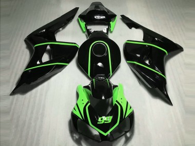 Glänzend Schwarz High Viz Grün 2006-2007 Honda CBR1000RR Motorrad Verkleidung