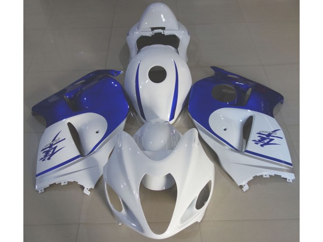 Glänzend Weiß & Tiefblau 1997-2007 Suzuki GSXR 1300 Motorrad Verkleidung Glänzend Weiß & Tiefblau 1997-2007 Suzuki GSXR 1300 Motorrad Verkleidung