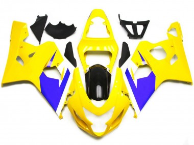 Glänzendes Gelb & Leuchtendes Blau 2004-2005 Suzuki GSXR 600-750 Motorrad Verkleidung