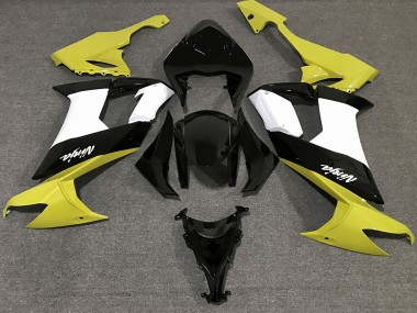Glänzendes Gelb Schwarz & Weiß 2008-2010 Kawasaki ZX10R Motorrad Verkleidung