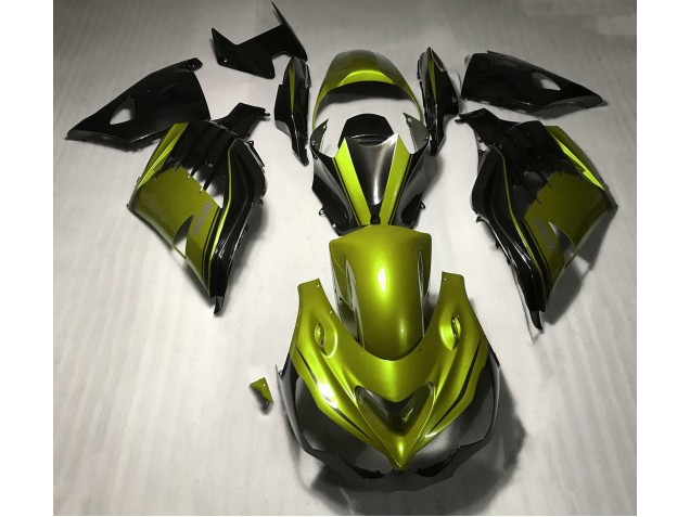 Glänzendes Gelb & Schwarz 2012-2021 Kawasaki ZX14R Motorrad Verkleidung Glänzendes Gelb & Schwarz 2012-2021 Kawasaki ZX14R Motorrad Verkleidung