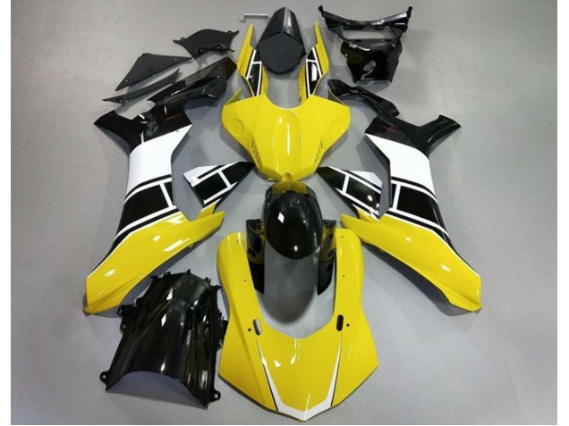 Glänzendes Gelb Weiß & Schwarz 2015-2019 Yamaha R1 Motorrad Verkleidung Glänzendes Gelb Weiß & Schwarz 2015-2019 Yamaha R1 Motorrad Verkleidung