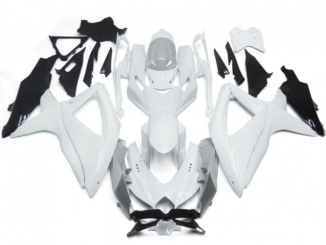Glänzendes Glänzend Weiß Mit Silber 2008-2010 Suzuki GSXR 600-750 Motorrad Verkleidung
