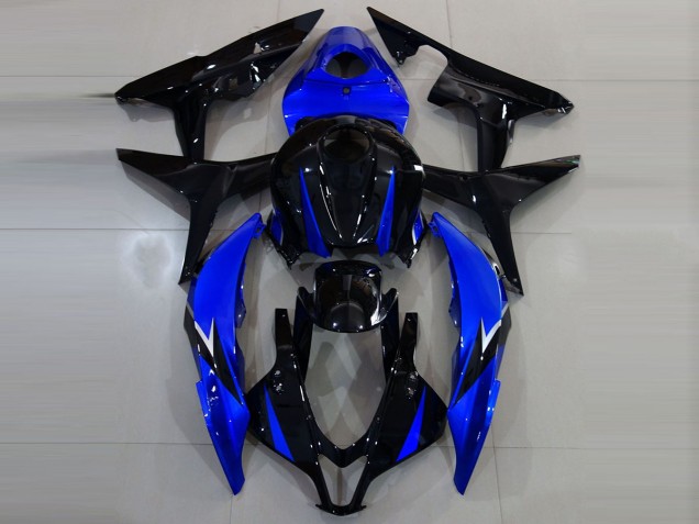 Glänzendes Schwarz & Blau 2007-2008 Honda CBR600RR Motorrad Verkleidung Glänzendes Schwarz & Blau 2007-2008 Honda CBR600RR Motorrad Verkleidung