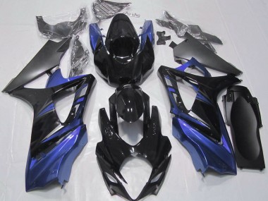 Glänzendes Schwarz & Blau 2007-2008 Suzuki GSXR 1000 Motorrad Verkleidung