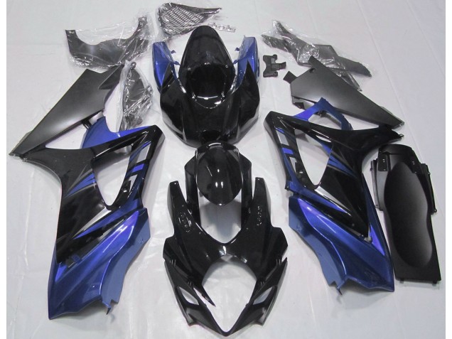 Glänzendes Schwarz & Blau 2007-2008 Suzuki GSXR 1000 Motorrad Verkleidung Glänzendes Schwarz & Blau 2007-2008 Suzuki GSXR 1000 Motorrad Verkleidung