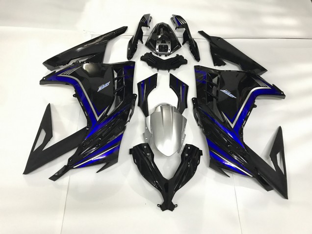 Glänzendes Schwarz & Blau 2013-2018 Kawasaki Ninja 300 Motorrad Verkleidung Glänzendes Schwarz & Blau 2013-2018 Kawasaki Ninja 300 Motorrad Verkleidung