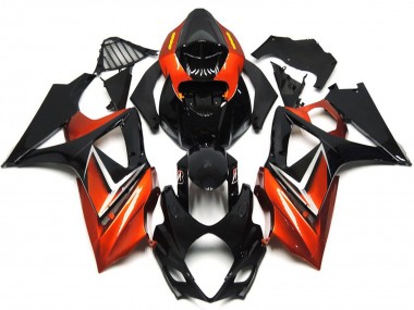 Glänzendes Schwarz & Bronzegold 2007-2008 Suzuki GSXR 1000 Motorrad Verkleidung
