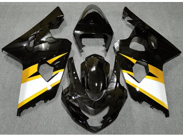 Glänzendes Schwarz & Gelb 2004-2005 Suzuki GSXR 600-750 Motorrad Verkleidung