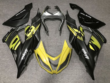 Glänzendes Schwarz & Gelb 2013-2018 Kawasaki ZX6R Motorrad Verkleidung
