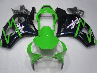 Glänzendes Schwarz & Grün 2002-2003 Honda CBR954RR Motorrad Verkleidung