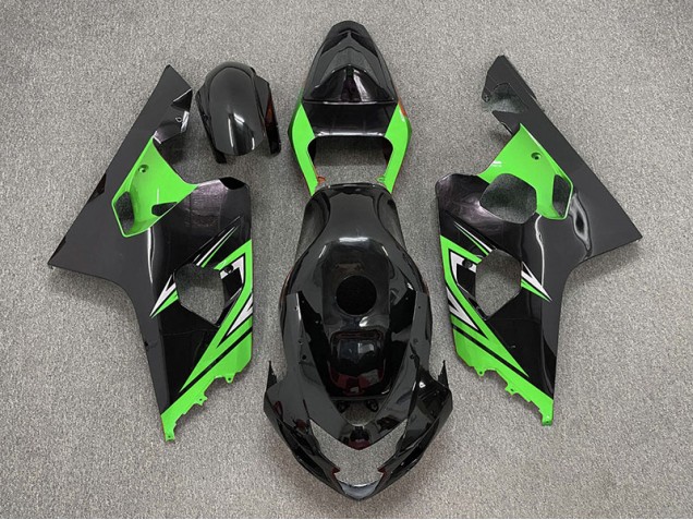 Glänzendes Schwarz & Grün 2004-2005 Suzuki GSXR 600-750 Motorrad Verkleidung Glänzendes Schwarz & Grün 2004-2005 Suzuki GSXR 600-750 Motorrad Verkleidung
