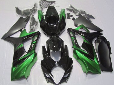 Glänzendes Schwarz & Grün 2007-2008 Suzuki GSXR 1000 Motorrad Verkleidung