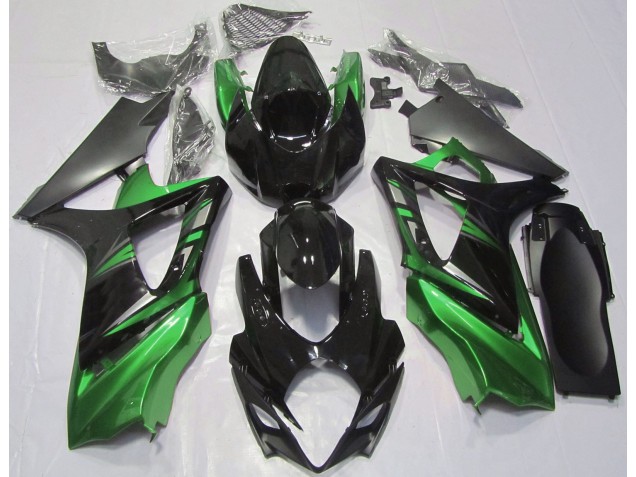 Glänzendes Schwarz & Grün 2007-2008 Suzuki GSXR 1000 Motorrad Verkleidung Glänzendes Schwarz & Grün 2007-2008 Suzuki GSXR 1000 Motorrad Verkleidung